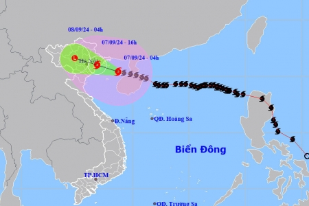 Bão Yagi mạnh cấp 14 cách Quảng Ninh - Hải Phòng 160 km