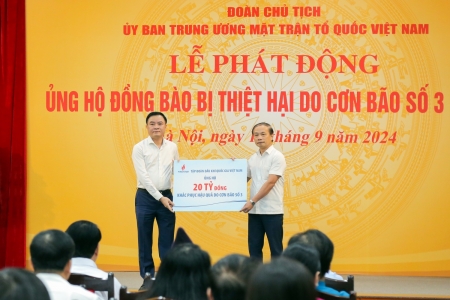 Petrovietnam ủng hộ 20 tỉ đồng cho đồng bào bị thiệt hại do bão số 3