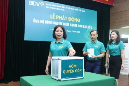 BIDV Lạng Sơn phát động ủng hộ đồng bào bị ảnh hưởng bởi cơn bão số 3