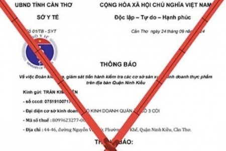 Cảnh báo trường hợp giả mạo Sở Y tế TP. Cần Thơ để lừa đảo