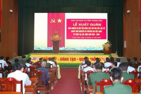 Thanh Hóa: Xuất quân thực hiện nhiệm vụ tìm kiếm, quy tập hài cốt liệt sĩ hy sinh tại Lào