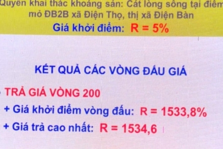 Vì sao Chủ tịch tỉnh Quảng Nam chưa công nhận kết quả đấu giá mỏ cát 370 tỷ?