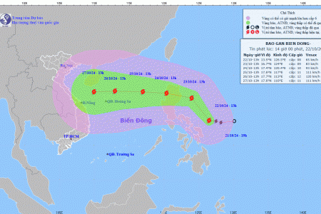 Bão số 6 có thể giật cấp 14 hướng vào Việt Nam