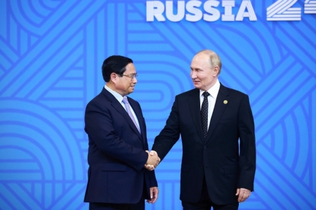 Thủ tướng Phạm Minh Chính dự lễ đón các nhà lãnh đạo tại Hội nghị BRICS do Tổng thống Putin chủ trì