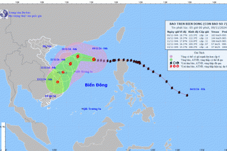 Bão số 7 giật cấp 17 hướng thẳng vùng biển Quảng Trị-Quảng Ngãi