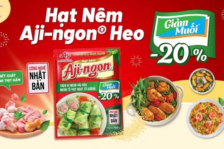 Ajinomoto Việt Nam ra mắt hạt nêm Aji-ngon heo giảm muối, giúp món ăn giảm mặn vẫn ngon