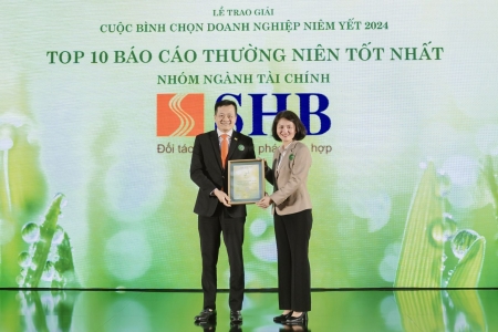 SHB lần thứ 4 được vinh danh trong TOP 10 doanh nghiệp có Báo cáo thường niên tốt nhất ngành Tài chính