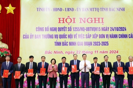 Công bố Nghị quyết về việc sắp xếp đơn vị hành chính cấp xã của tỉnh Bắc Ninh giai đoạn 2023 - 2025