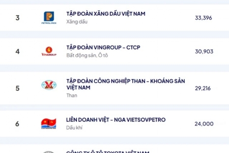 Tập đoàn Dầu khí Việt Nam dẫn đầu Top 200 doanh nghiệp nộp ngân sách lớn nhất Việt Nam