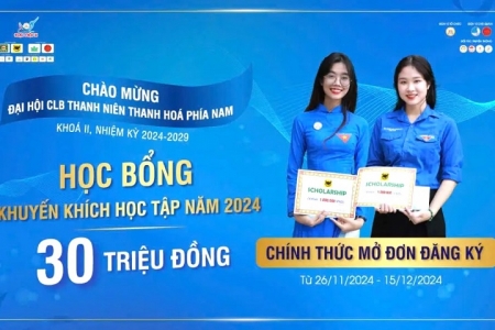 Mở đơn đăng ký xét duyệt học bổng khuyến học thanh niên năm 2024