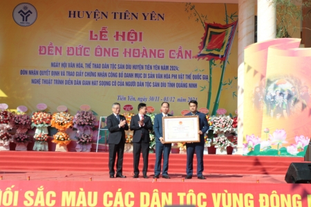 Khai mạc Lễ hội Đền Đức ông Hoàng Cần - Ngày hội Văn hóa, Thể thao dân tộc Sán Dìu huyện Tiên Yên năm 2024