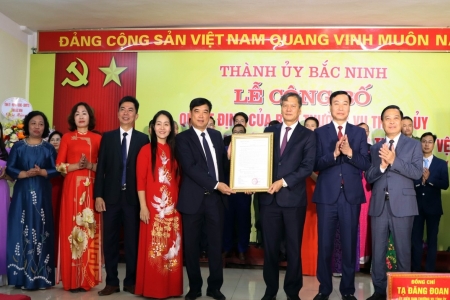 Thành ủy Bắc Ninh công bố Quyết định thành lập Đảng bộ phường Tiền Ninh Vệ