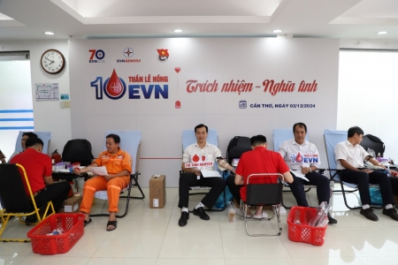 EVNGENCO2 hiến tặng 111 đơn vị máu trong ngày đầu tiên tổ chức Tuần lễ hồng EVN lần X