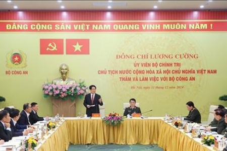 Chủ tịch nước Lương Cường: Bộ Công an cần kiện toàn tổ chức bộ máy tinh, gọn, mạnh, hoạt động hiệu lực, hiệu quả