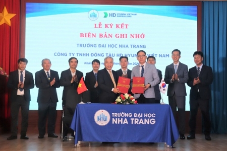 Trường Đại học Nha Trang (NTU) và Công ty TNHH Đóng tàu HD Hyundai Việt Nam (HVS) ký kết thỏa thuận hợp tác (MOU)