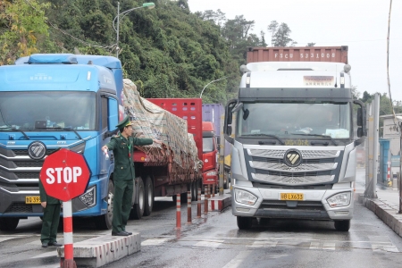 Lạng Sơn: Có 1.132 phương tiện vận tải hàng hóa thông quan xuất nhập khẩu trong ngày đầu tiên năm 2025