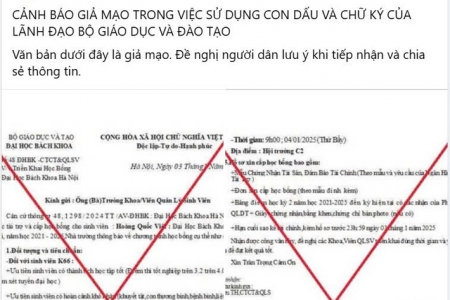 Cảnh báo tình trạng giả mạo con dấu, chữ ký của lãnh đạo Bộ Giáo dục và Đào tạo