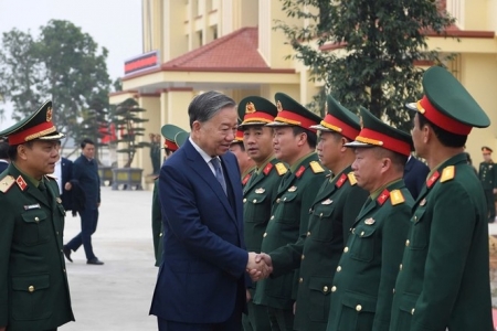 Tổng Bí thư Tô Lâm thăm và làm việc tại Lữ đoàn tên lửa 490