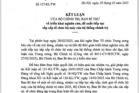 Bộ Chính trị chỉ đạo sớm trình chủ trương sáp nhập tỉnh, tạm dừng Đại hội Đảng cấp huyện, xã