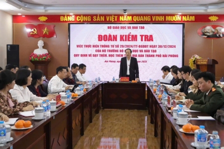 Đoàn kiểm tra của Bộ Giáo dục và Đào tạo làm việc với Sở GD&ĐT Hải Phòng về việc thực hiện Thông tư số 29