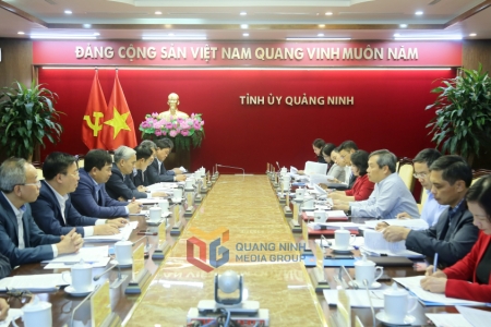 Thường trực Tỉnh ủy Quảng Ninh làm việc với Thường trực Đảng ủy Tập đoàn Công nghiệp Than - Khoáng sản Việt Nam