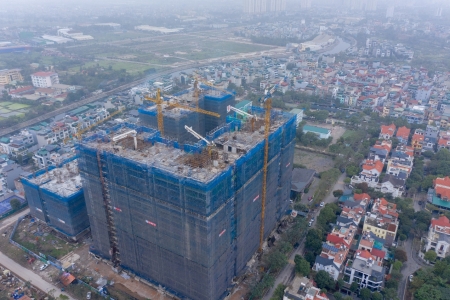 Hanoi Melody Residences tăng tốc thi công, công trường sôi động đêm ngày