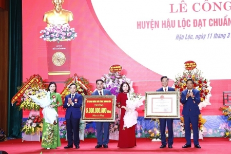 Huyện Hậu Lộc công bố đạt chuẩn nông thôn mới