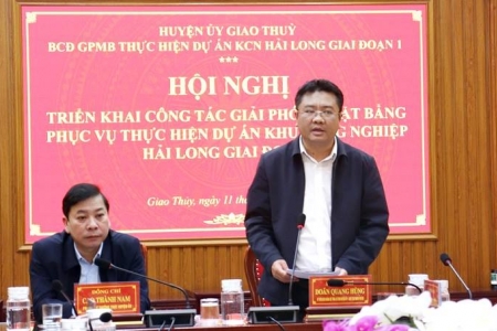 Huyện ủy Giao Thủy kiện toàn Ban Chỉ đạo GPMB dự án khu công nghiệp Hải Long