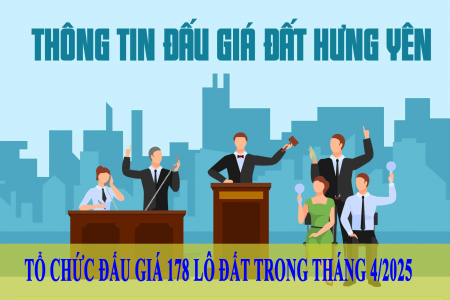 Hưng Yên: Sẽ tổ chức đấu giá 178 lô đất trong tháng 4/2025