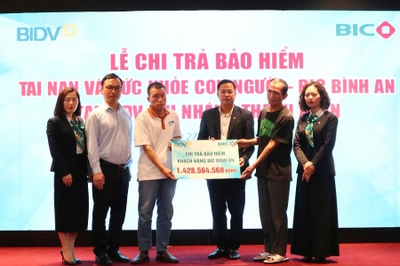 BIC chi trả hơn 1,4 tỷ đồng quyền lợi bảo hiểm BIC Bình An cho khách hàng BIDV