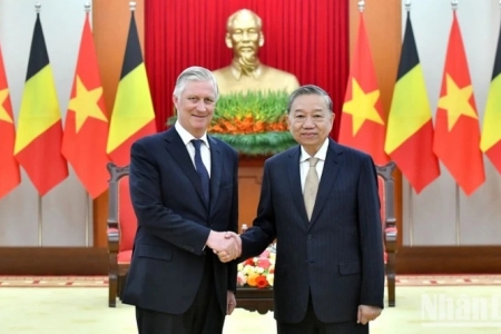 Tổng Bí thư Tô Lâm tiếp Nhà vua Bỉ