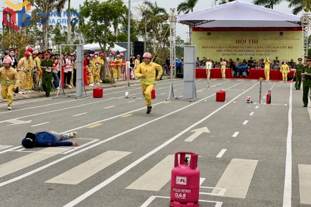 Hội thi Báo cháy 114 và nghiệp vụ chữa cháy, cứu nạn cứu hộ tại Khu công nghiệp Đông Mai
