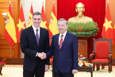 Tổng Bí thư Tô Lâm tiếp Thủ tướng Tây Ban Nha