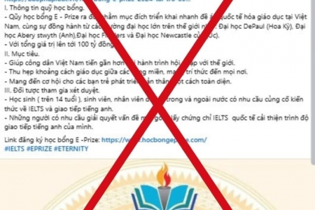 Bộ Giáo dục và Đào tạo cảnh báo chương trình học bổng tiếng Anh giả mạo