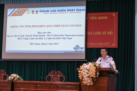 Bộ Tư lệnh Vùng Cảnh sát Biển 3 tuyên truyền biển, đảo tại tỉnh Tiền Giang