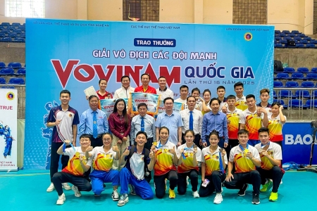 Thanh Hóa xếp thứ ba toàn đoàn tại Giải Vô địch các đội mạnh Vovinam quốc gia năm 2025