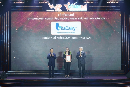 Thương hiệu VitaDairy: Top 1 tăng trưởng nhanh nhất ngành sữa Việt Nam 2025