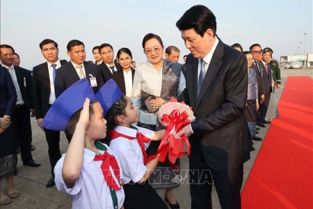 Chủ tịch nước Lương Cường kết thúc tốt đẹp chuyến thăm cấp Nhà nước tới Lào