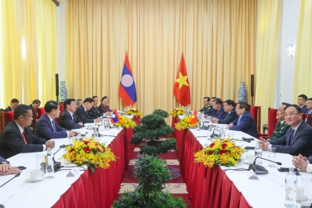 Thủ tướng Phạm Minh Chính tiếp Tổng Bí thư, Chủ tịch nước Lào