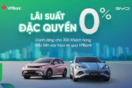 Sở hữu ngay xe điện BYD với lãi suất 0%