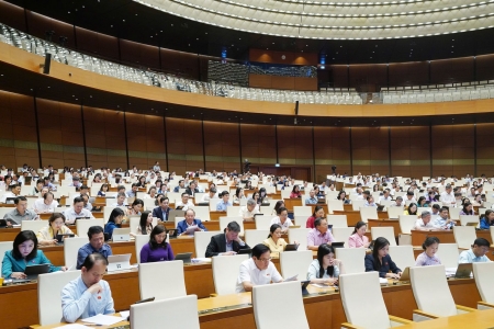 Hôm nay, Quốc hội, nghe, thảo luận về Nghị quyết sửa đổi, bổ sung một số điều của Hiến pháp