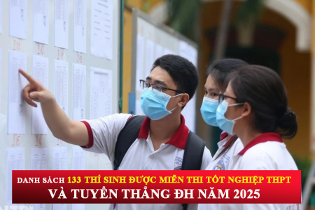 Bộ GD&ĐT công bố danh sách 133 thí sinh được miễn thi tốt nghiệp THPT và tuyển thẳng ĐH năm 2025