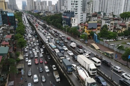 Cấm đường Vành đai 3 trên cao từ Big C đến Mai Dịch vào ban đêm để sửa chữa