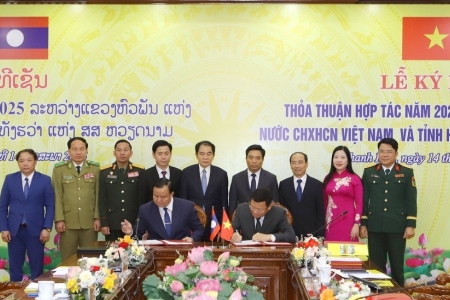 Hai tỉnh Thanh Hóa - Hủa Phăn hội đàm, ký kết thỏa thuận hợp tác năm 2025