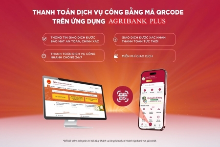 Thanh toán dịch vụ công nhanh chóng bằng mã QRCode trên ứng dụng Agribank Plus