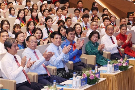 Chủ tịch nước Lương Cường dự Lễ tuyên dương Cháu ngoan Bác Hồ toàn quốc lần thứ X-năm 2025