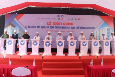 Khởi công xây dựng công trình thuộc dự án mở rộng Trường Đại học Y Dược Thái Bình