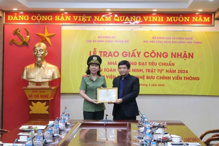 Học viện Công nghệ Bưu chính Viễn thông đạt tiêu chuẩn “An toàn về an ninh, trật tự” năm 2024
