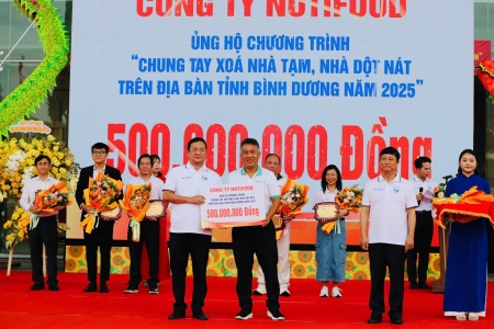 Nutifood ủng hộ 500 triệu “Chung tay xóa nhà tạm, nhà dột nát” tỉnh Bình Dương