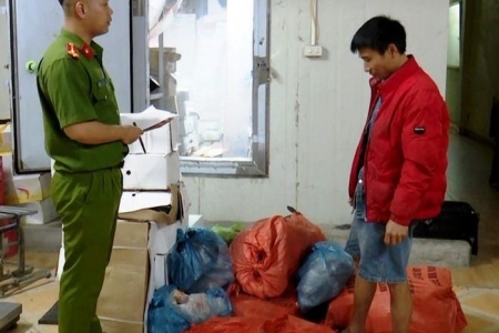 Đột kích kho lạnh chứa gần 6,5 tấn thực phẩm không có hóa đơn, nguồn gốc tại Ninh Bình